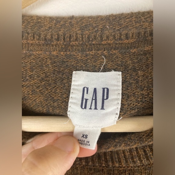 GAP Native Aztec Knit Sweater NEW Brown with Blue White Red Design XS - Picture 2 of 7